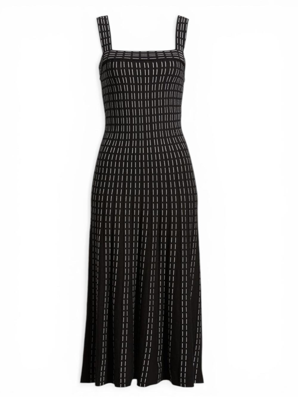 NWT Zoe and Claire Sleeveless Pintuck Midi Sweater Dress - Black - Small